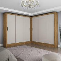 Closet Casal Duplo Dubai 6 Portas 6 Gavetas Cinamomo Com Off White - 1