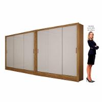 Closet Casal Duplo Dubai 6 Portas 6 Gavetas Cinamomo Com Off White