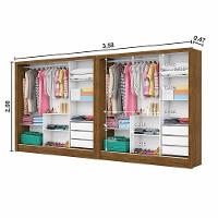 Closet Casal Duplo Dubai 6 Portas 6 Gavetas Cinamomo Com Off White - 5