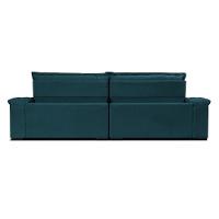 Sofá Retrátil E Reclinável 2,75m Molas Ensacadas Cama Inbox Big Space Com Bordado 3d Velusoft Petróleo - 6