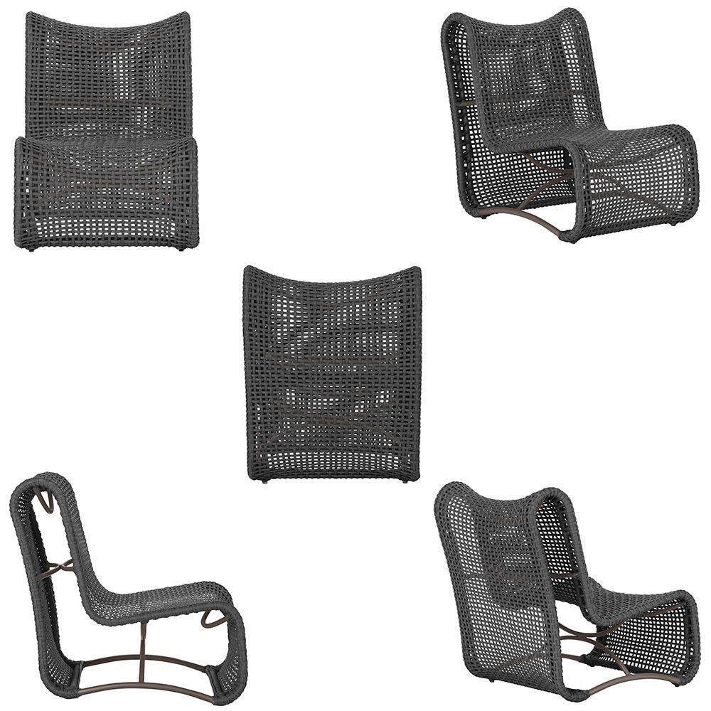 2 Poltronas Corda Náutica Texas área Externa Varanda Jardim Preto - 3