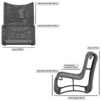 2 Poltronas Corda Náutica Texas área Externa Varanda Jardim Preto - 5