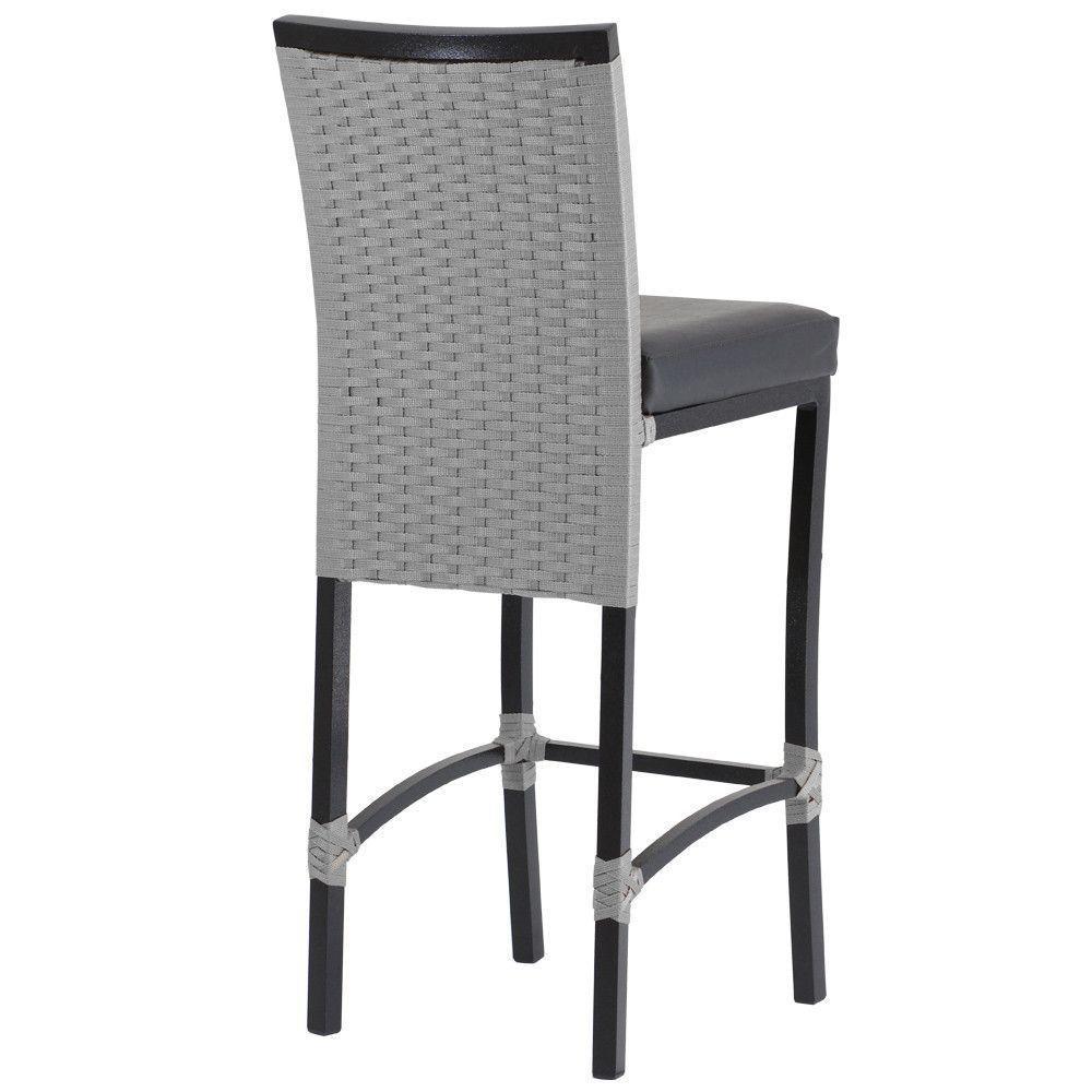 Banqueta Corda Náutica Cannes Alumínio Cozinha Edícula Mesa Prata - 2