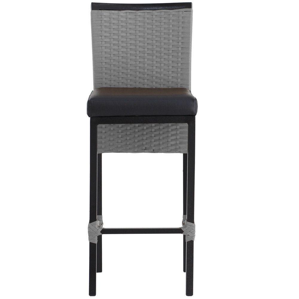 Banqueta Corda Náutica Cannes Alumínio Cozinha Edícula Mesa Prata - 3