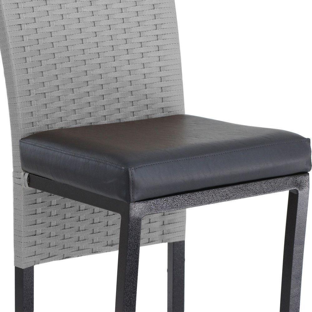 Banqueta Corda Náutica Cannes Alumínio Cozinha Edícula Mesa Prata - 4