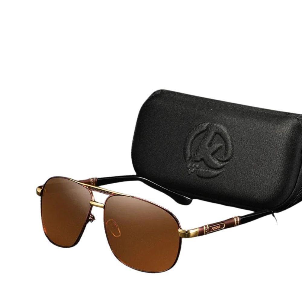 Óculos De Luxo Alumínio E Magnésio Quadrado Polarizados Kdeam Marrom - 1