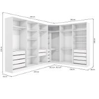 Quarto Modulado Kappesberg Adapt Branco-nogueira 12 Portas 342cm X 263cm - 2