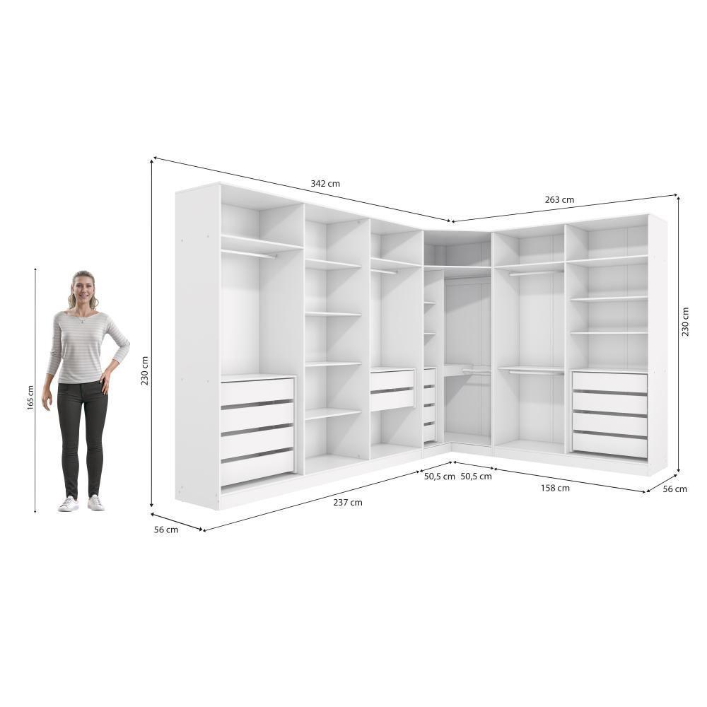 Quarto Modulado Kappesberg Adapt Branco 12 Portas 342cm X 263cm - 3