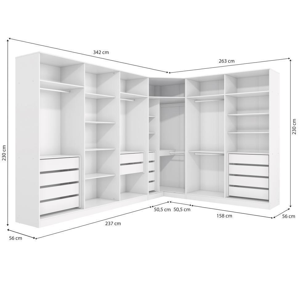 Quarto Modulado Kappesberg Adapt Branco 12 Portas 342cm X 263cm - 4