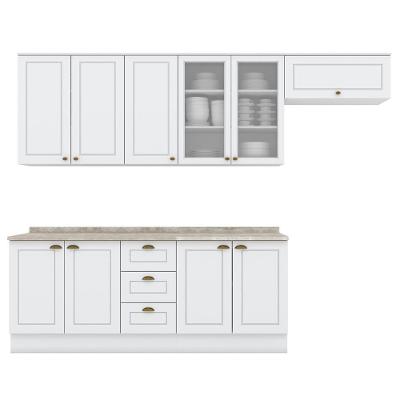Cozinha Modulada 7 Pecas 280 Cm Ce791 Americana Henn Branco Calcare