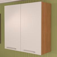 Armario Aereo 2 Portas 80 Cm Mdp Cz3115 Freijo Branco Tecno Mobili - 2