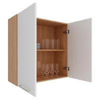 Armario Aereo 2 Portas 80 Cm Mdp Cz3115 Freijo Branco Tecno Mobili - 6