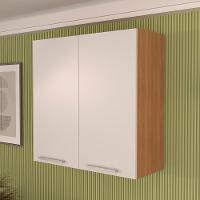 Armario Aereo 2 Portas 80 Cm Mdp Cz3115 Freijo Branco Tecno Mobili - 7