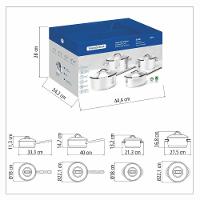 Jogo De Panelas Solar Em Aço Inox Com Fundo Triplo Indução 4 Peças - Tramontina 65510760