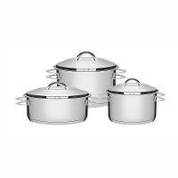 Jogo De Panelas Solar Em Aço Inox Com Fundo Triplo Indução 3 Peças - Tramontina 65510740 - 1