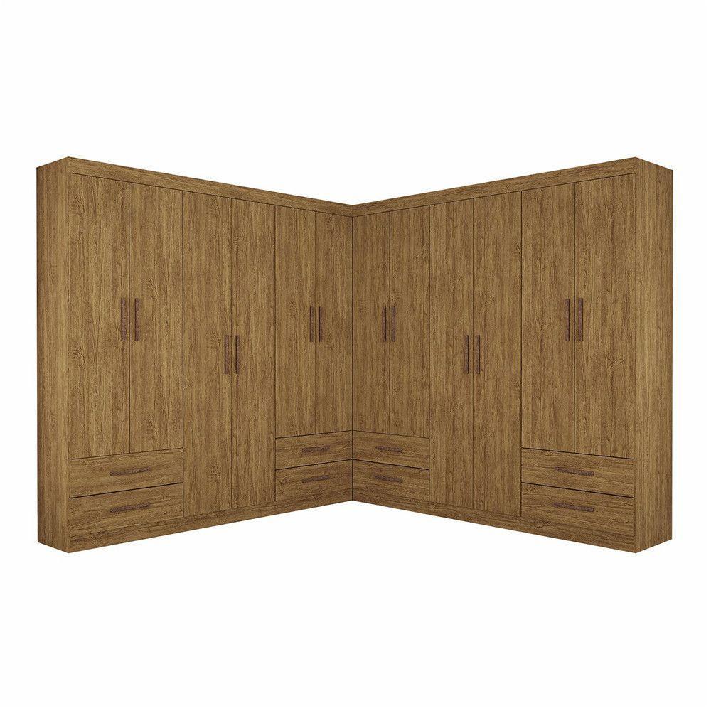 Closet Casal Duplo Lu 12 Portas 8 Gavetas Cinamomo - 3