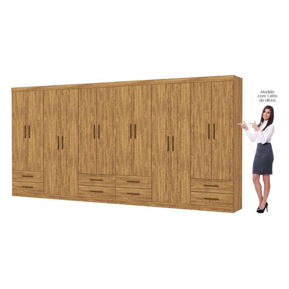 Closet Casal Duplo Lu 12 Portas 8 Gavetas Cinamomo - 4