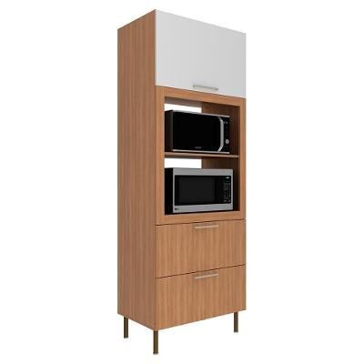 Torre Quente 1 Porta 2 Gavetas 222x80 Cm Cz3142 Tecno Mobili Freijo Branco