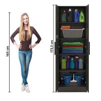 Armário Multiuso Organizador Para Escritório Ou Lavanderia 4 Prateleiras Belem Notável Preto - 5