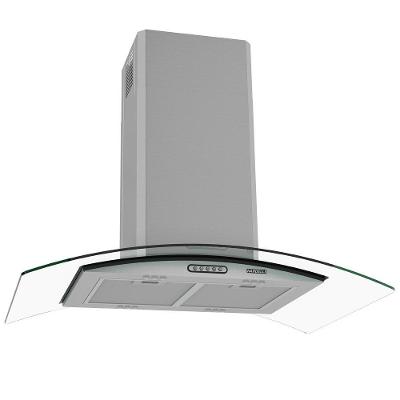 Coifa de Ilha Nardelli Civc 90cm Inox e Vidro Curvo com Painel Touch Led Inox 110V