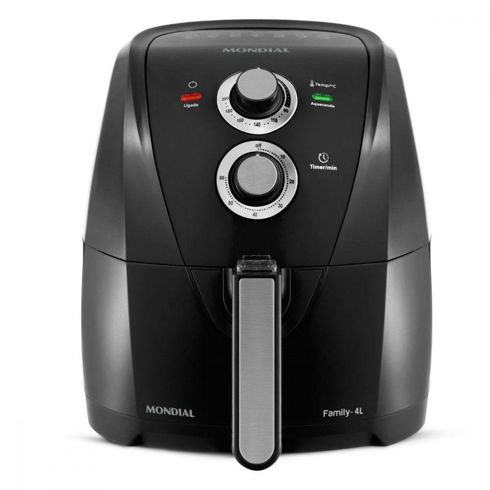 Fritadeira Sem óleo Air Fryer Mondial 4L 1500w Preto - 220V - 1