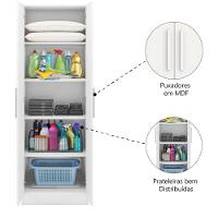 Armário Multiuso Organizador Para Escritório Ou Lavanderia 4 Prateleiras Belém Notável Branco