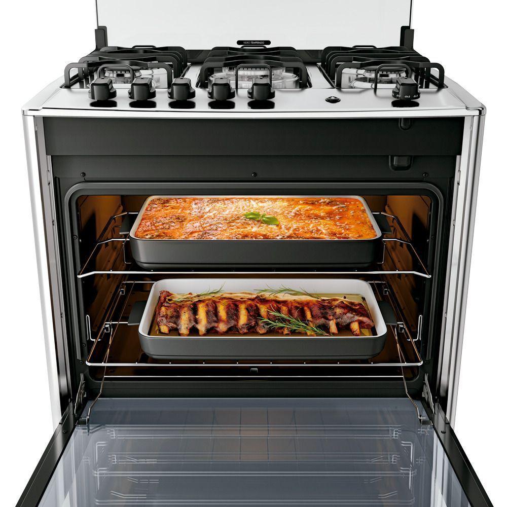 Fogão Dako Magister 5 Bocas Style Mesa De Inox A Gás Espelhado Bivolt - 5