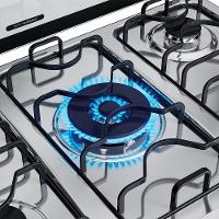 Fogão Dako Magister 5 Bocas Style Mesa De Inox A Gás Espelhado Bivolt