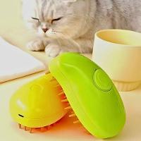 Escova Autolimpante 3 Em 1 Para Pets A Vapor Com Spray - Verde - 5