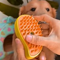 Escova Autolimpante 3 Em 1 Para Pets A Vapor Com Spray- Amarelo - 9