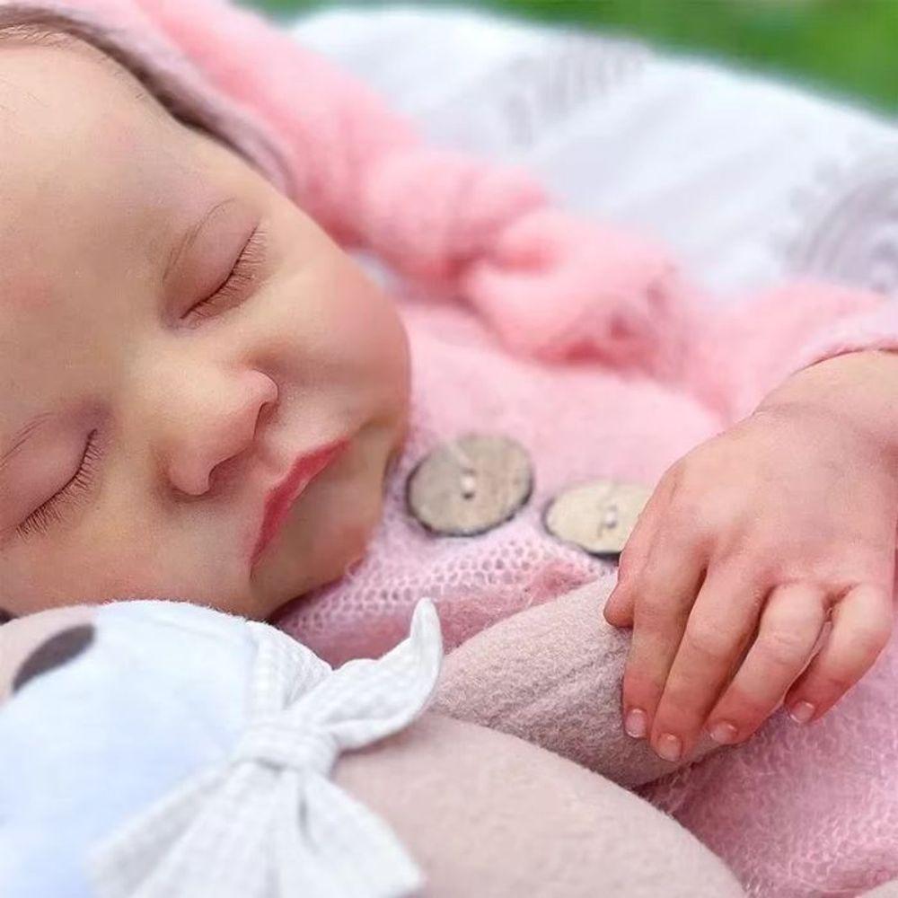 Bebê Reborn Silicone Sólido Levi Menina Dormindo - 2