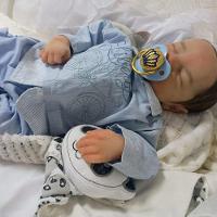 Bebê Reborn Silicone Sólido Levi Menino Dormindo - 5