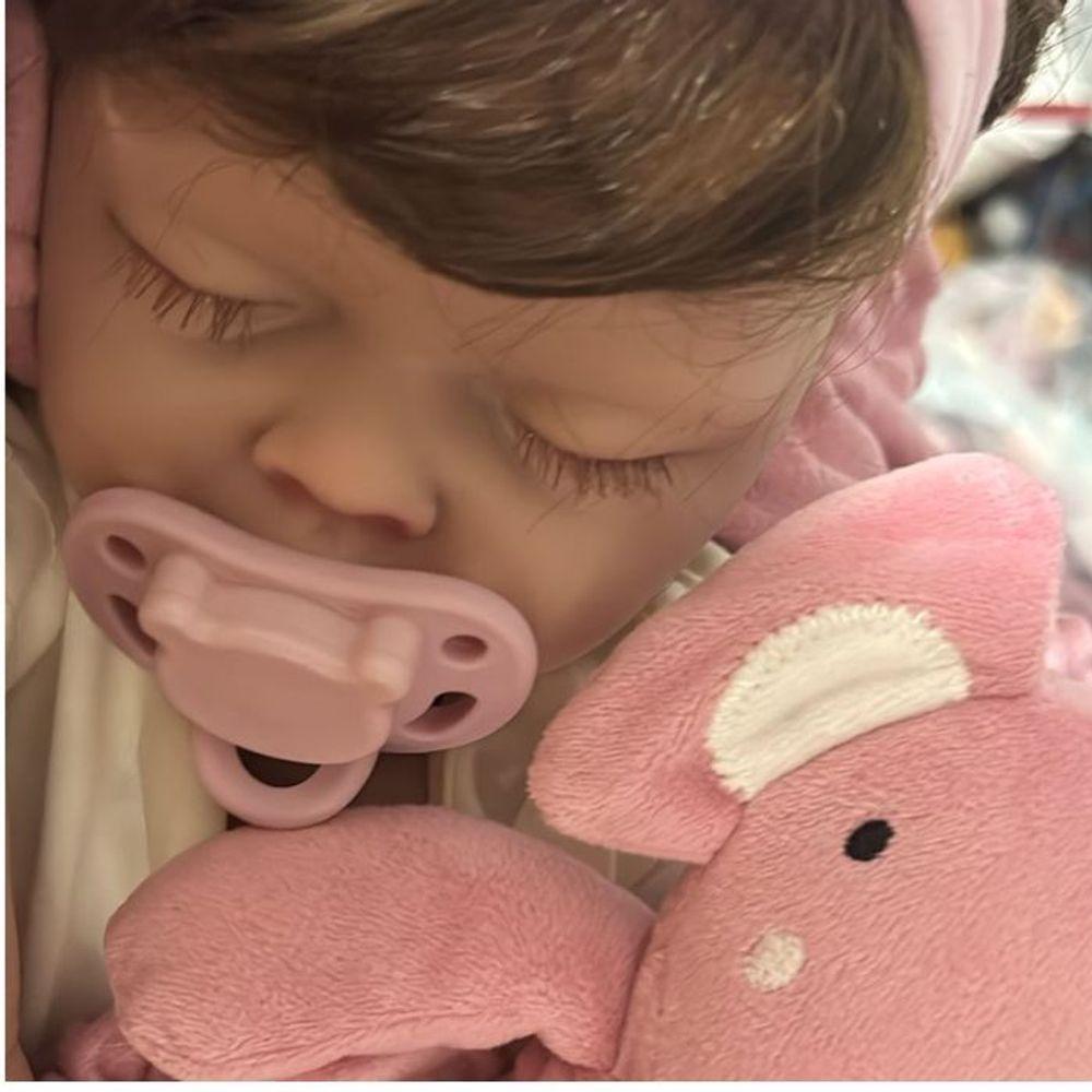 Bebê Reborn Silicone Sólido Menina Dormindo - 4