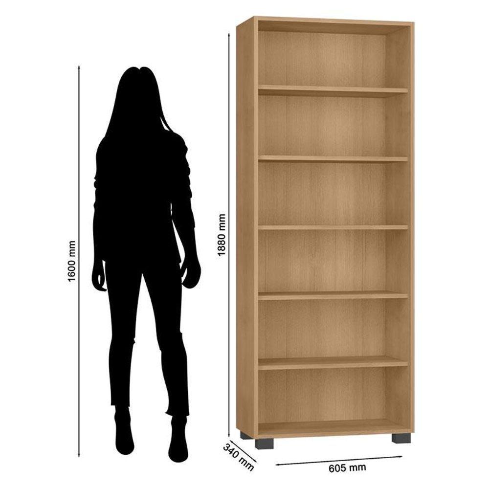 Kit 4 Gaveteiros Para Escritório Gávea Com Chave E 4 Livreiros Office Freijó Fosco - Móveis Leão - 7