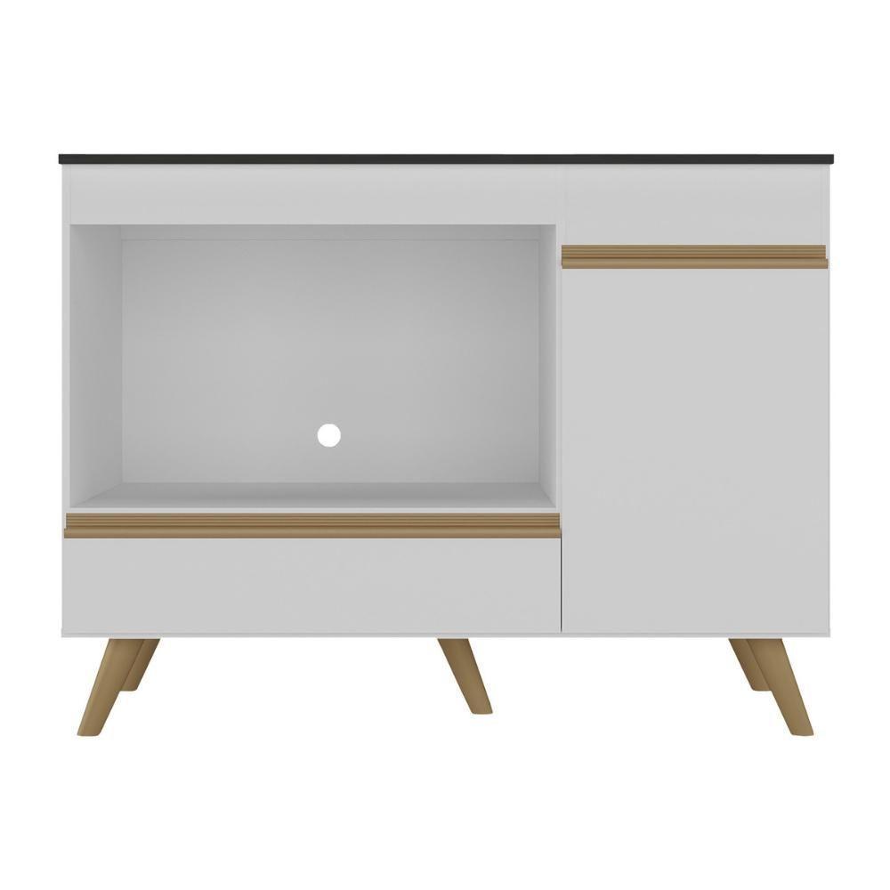 Balcão Para Cooktop E Forno 105cm 1 Porta 1 Gaveta Veneza Multimóveis Mp2258 Branco Dourado - 7