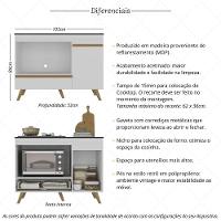 Balcão Para Cooktop E Forno 105cm 1 Porta 1 Gaveta Veneza Multimóveis Mp2258 Branco Dourado - 3