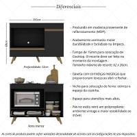 Balcão Para Cooktop E Forno 105cm 1 Porta 1 Gaveta Veneza Multimóveis Mp2258 Preto Dourado - 3