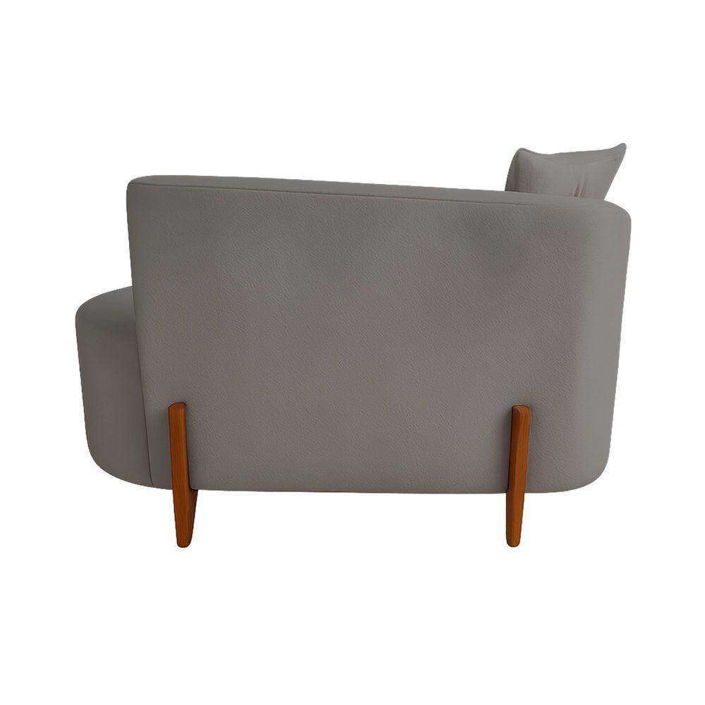 Sofá Orgânico Divã Veludo Com Pés De Madeira 7 Decor Cinza - 2