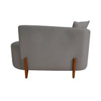 Sofá Orgânico Divã Veludo Com Pés De Madeira 7 Decor Cinza - 2