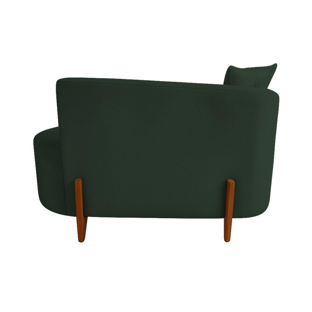 Sofá Orgânico Divã Boucle Com Pés De Madeira 7 Decor Verde Escuro - 4