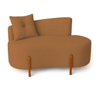 Sofá Orgânico Divã Boucle Com Pés De Madeira 7 Decor Terracota - 1