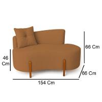 Sofá Orgânico Divã Boucle Com Pés De Madeira 7 Decor Terracota - 5
