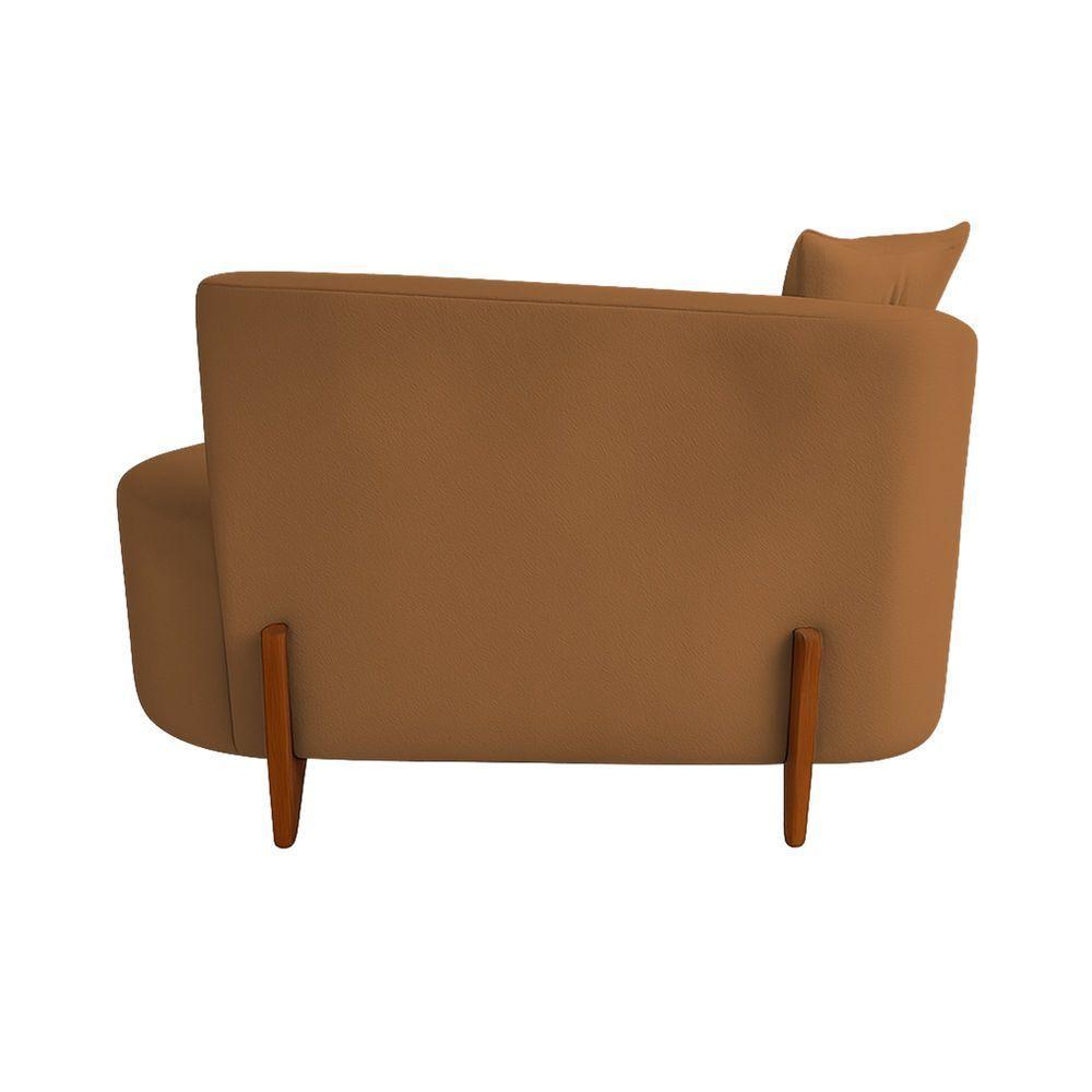 Sofá Orgânico Divã Veludo Com Pés De Madeira 7 Decor Terracota - 4