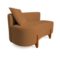 Sofá Orgânico Divã Veludo Com Pés De Madeira 7 Decor Terracota - 3