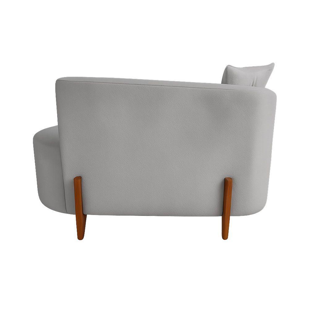 Sofá Orgânico Divã Veludo Com Pés De Madeira 7 Decor Prata - 4