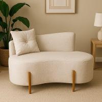 Sofá Orgânico Divã Veludo Com Pés De Madeira 7 Decor Prata - 2