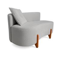 Sofá Orgânico Divã Veludo Com Pés De Madeira 7 Decor Prata - 3