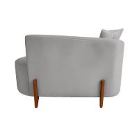 Sofá Orgânico Divã Veludo Com Pés De Madeira 7 Decor Prata