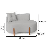 Sofá Orgânico Divã Veludo Com Pés De Madeira 7 Decor Prata - 5