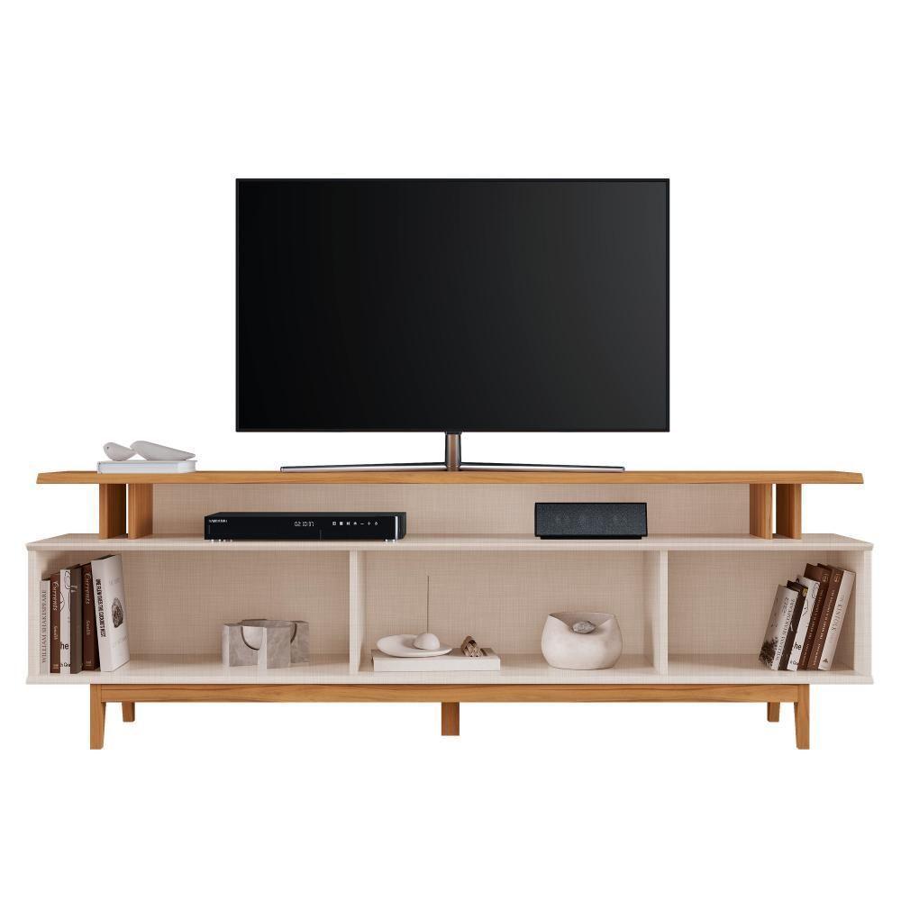 Rack Para Tv Até 75 Nt1385 Ripado Off White-freijó Notável Móveis Off White-freijó - 4